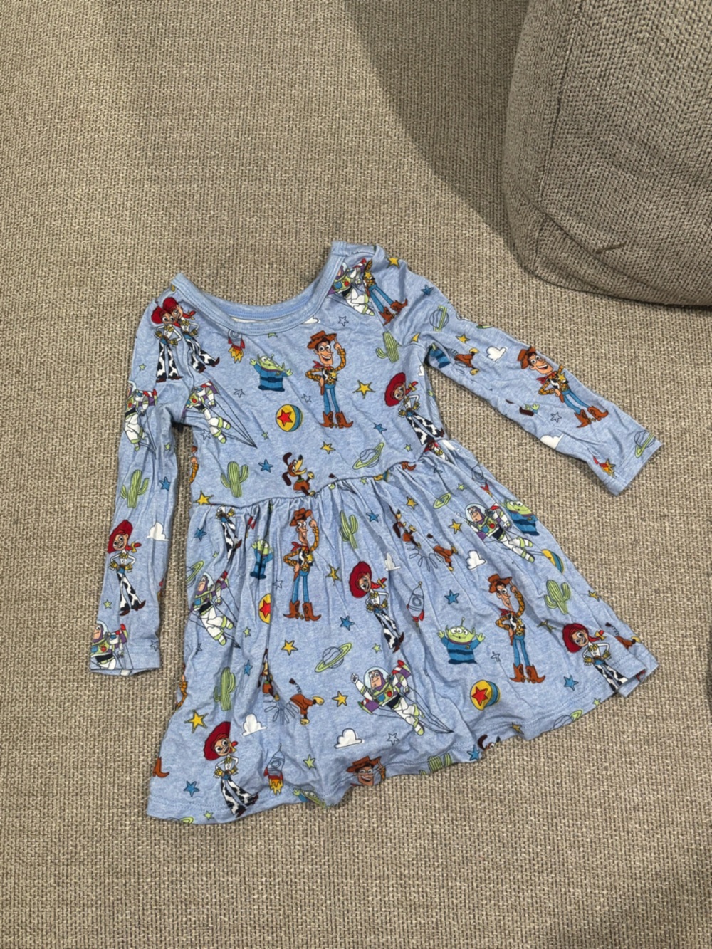 Little Sleepies Light Blue Toy Story Jessie & Woody Print Dress